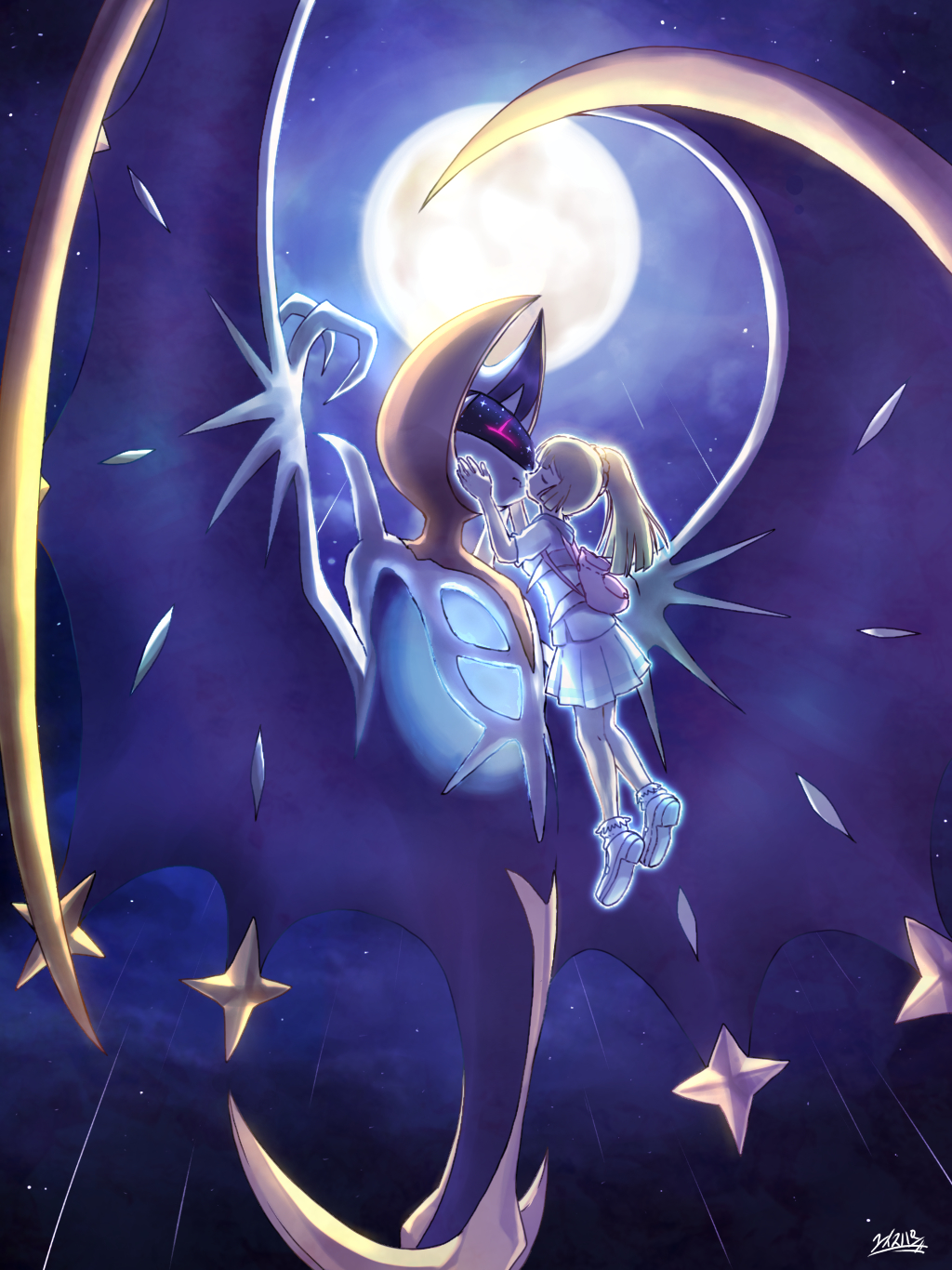 Pokémon Sun And Moon Anime Mythical Creature Purple Sun And Moon Lunala