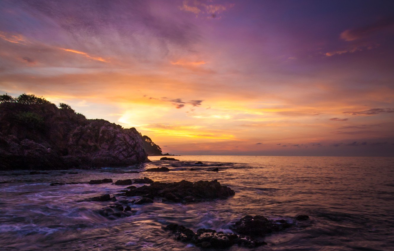 Wallpaper beach, rock, the ocean, dawn, Mexico image for desktop, section пейзажи
