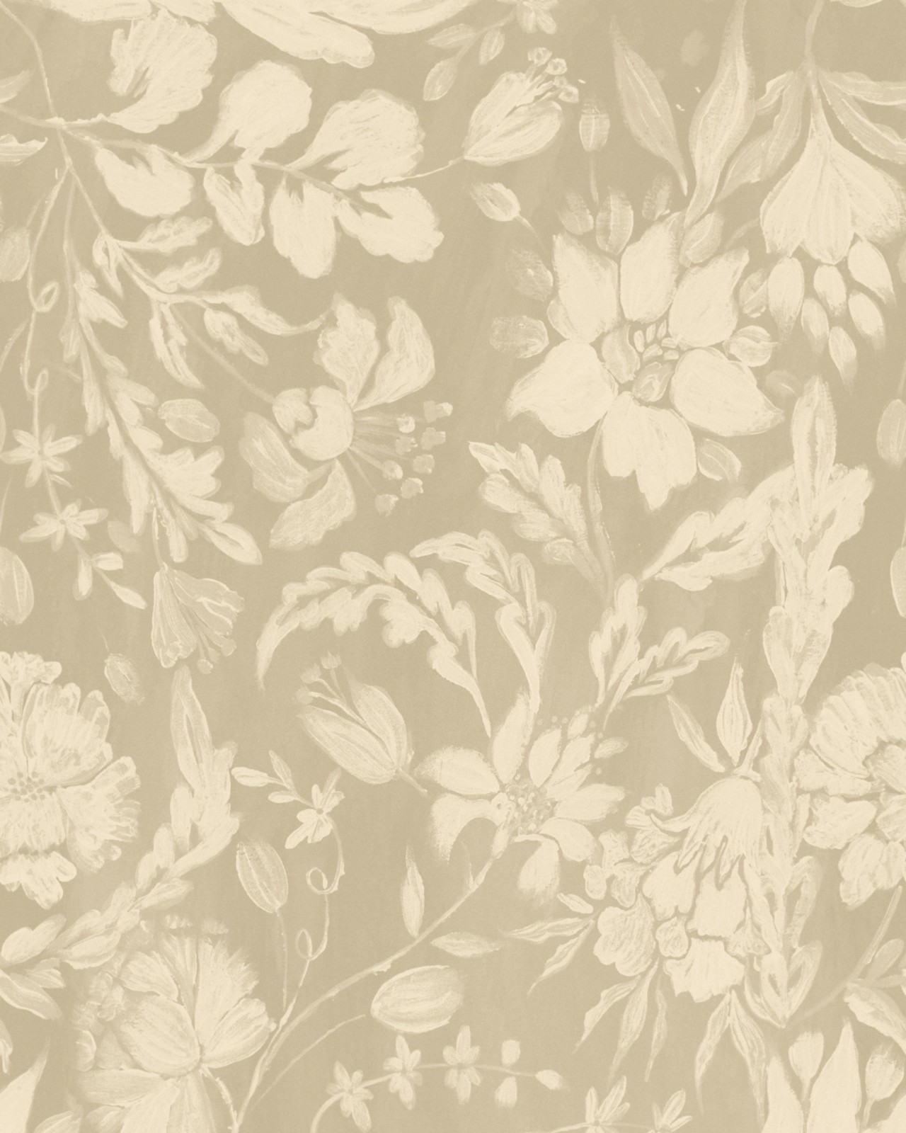FLOWERY ORNAMENT Taupe Wallpaper Collection