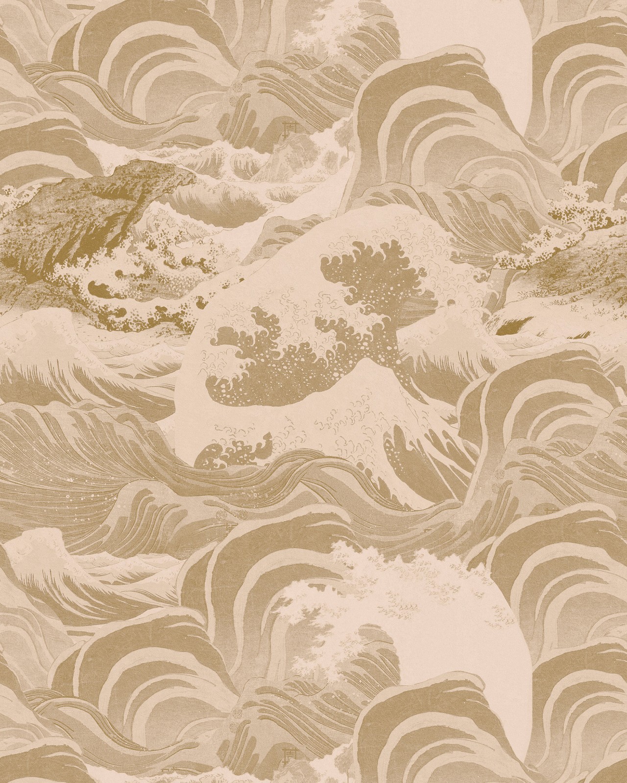 SEA WAVES Taupe Wallpaper