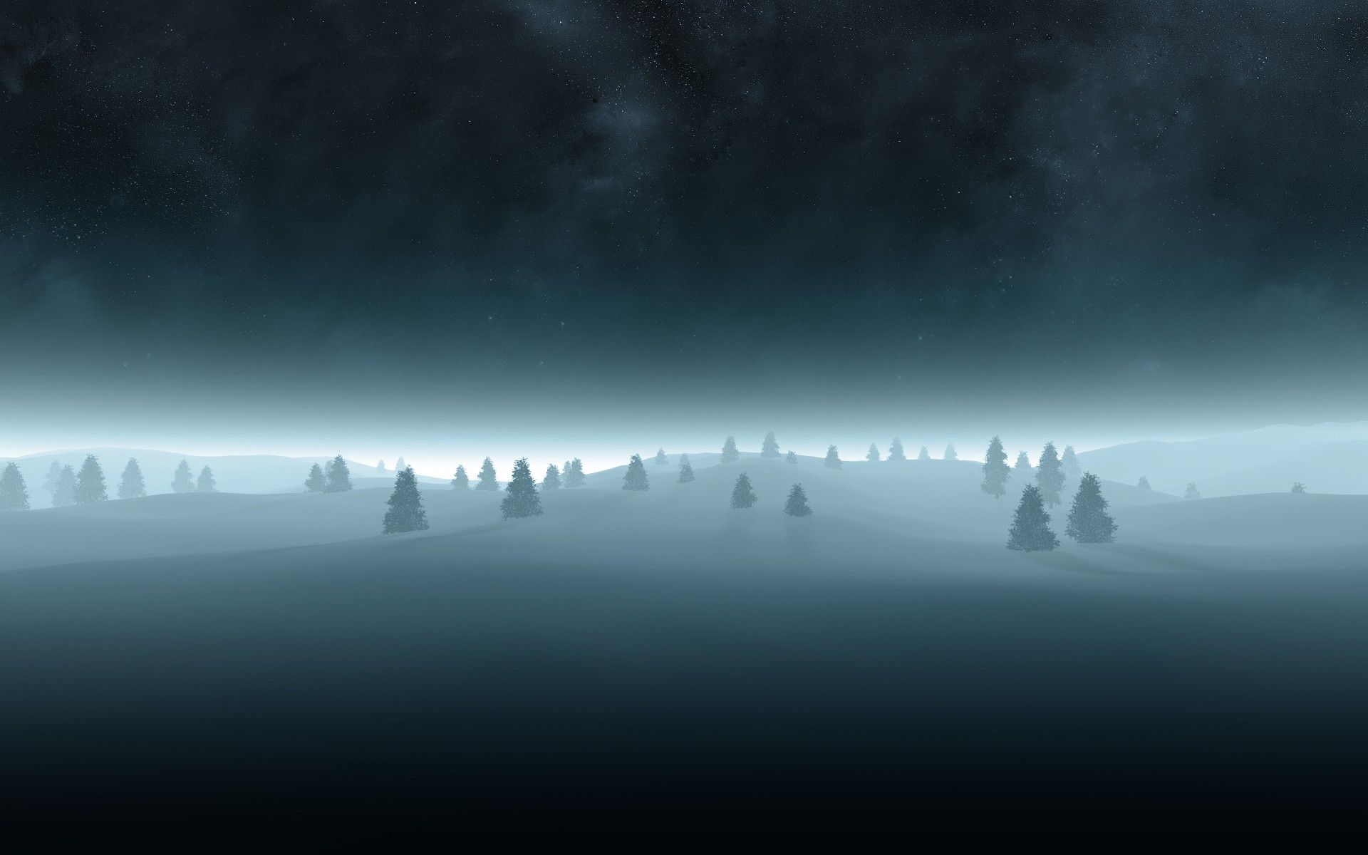 night, #mist, #landscape, #winter, #nature, #sky, wallpaper. Winter landscape, Winter wallpaper, Landscape wallpaper