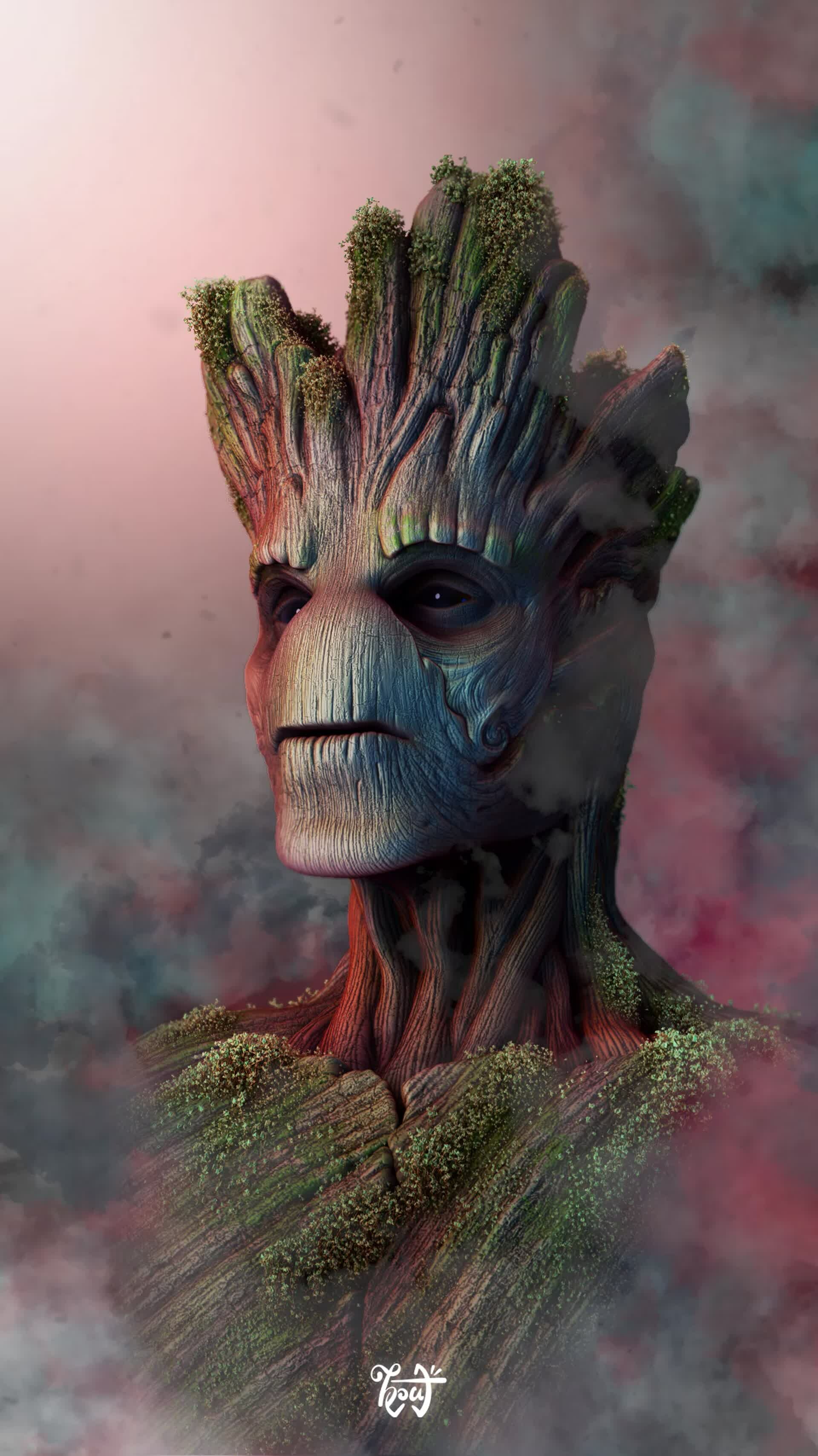 Groot Portrait Guardians Of The Galaxy, Tossaporn Piriyaamornwijit
