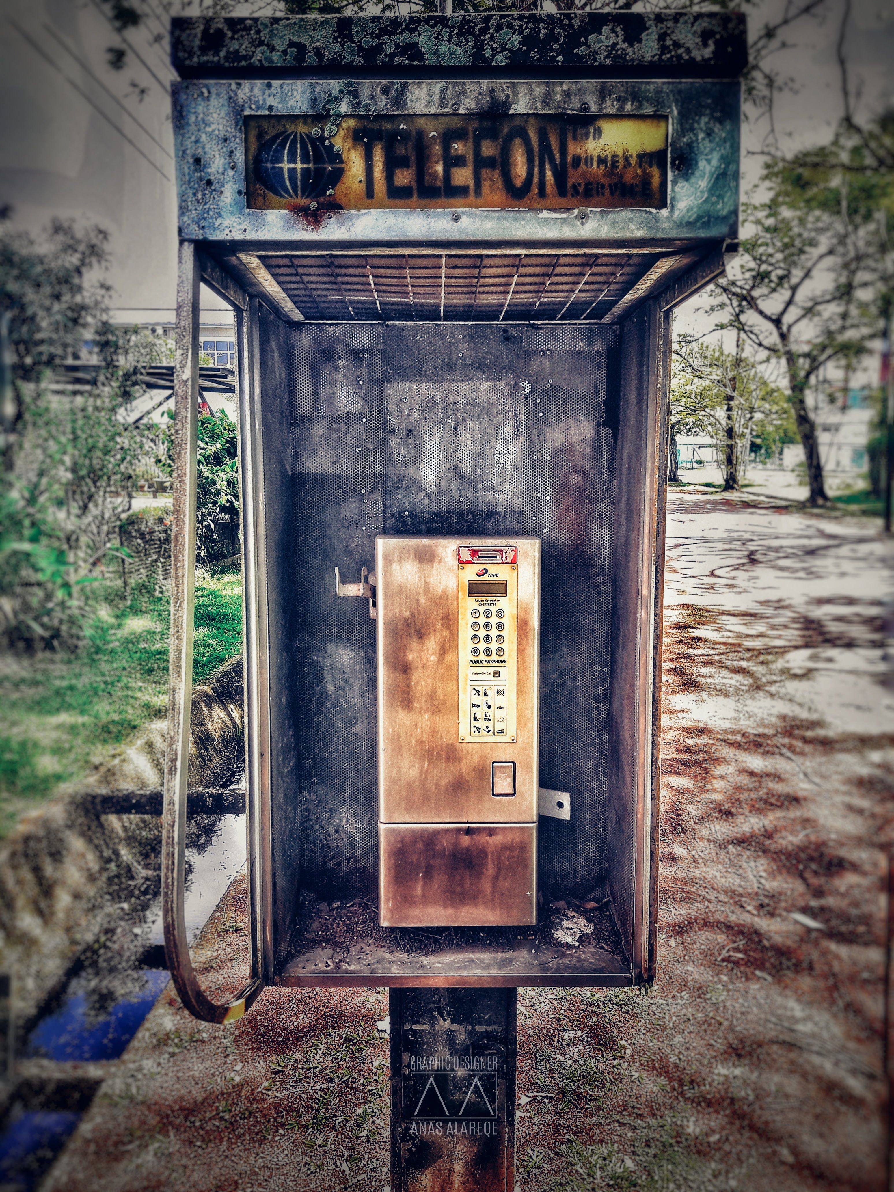 Old Street Phone. Photographed and Edited by me. Set to be used as Mobile Background. Phone, Old street, Phone background