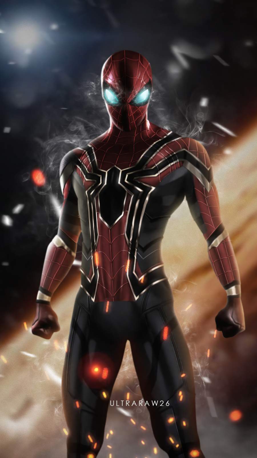 Iron Spiderman Smoking Eyes iPhone Wallpaper Wallpaper, iPhone Wallpaper