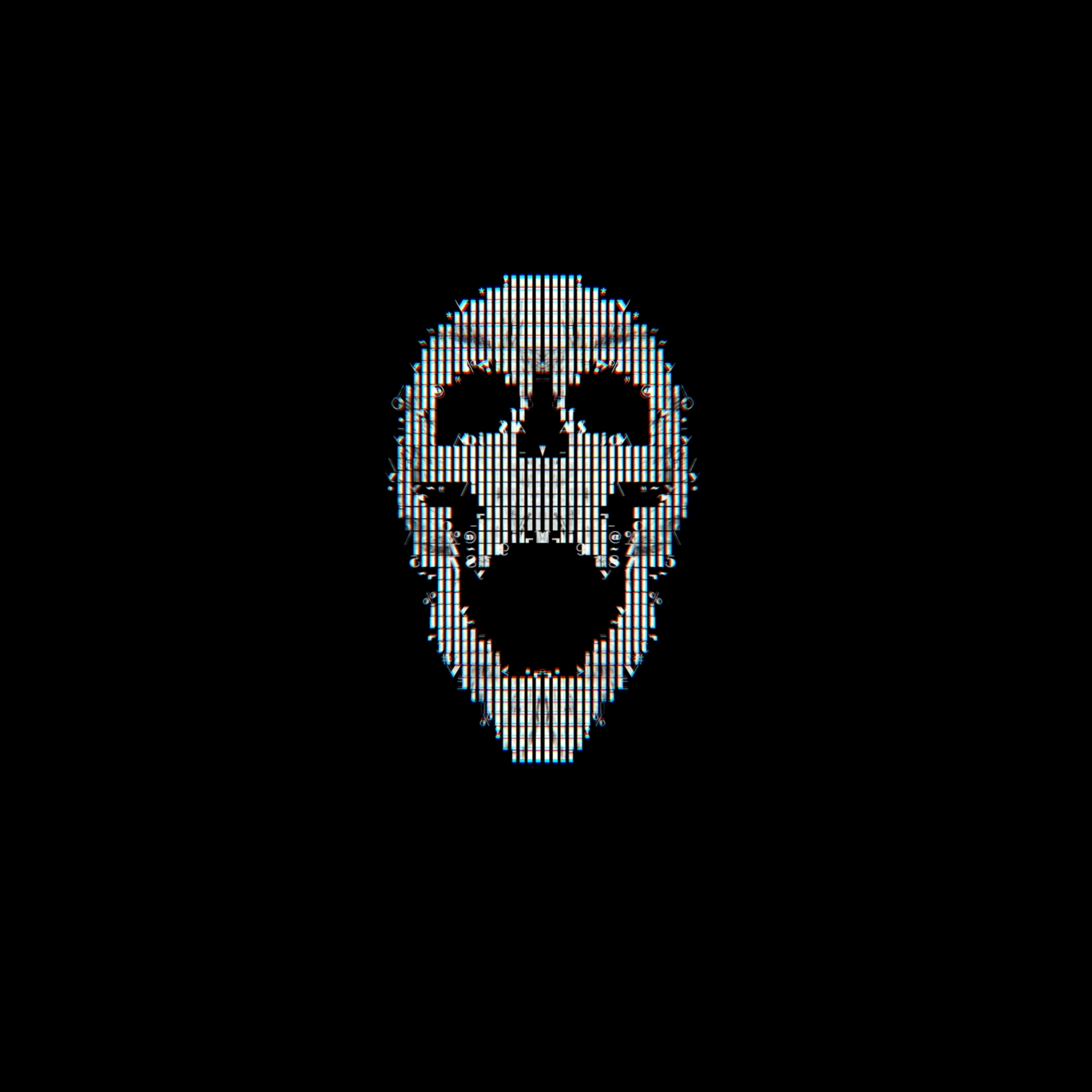Download Skull, dark art, minimal wallpaper, 2248x2248, iPad Air, iPad Air 2, iPad 3, iPad 4, iPad mini 2, iPad mini 3