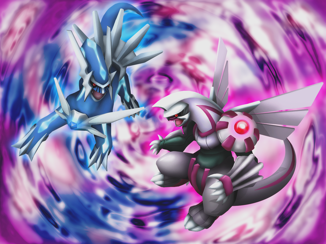 Palkia and Dialga Wallpaper