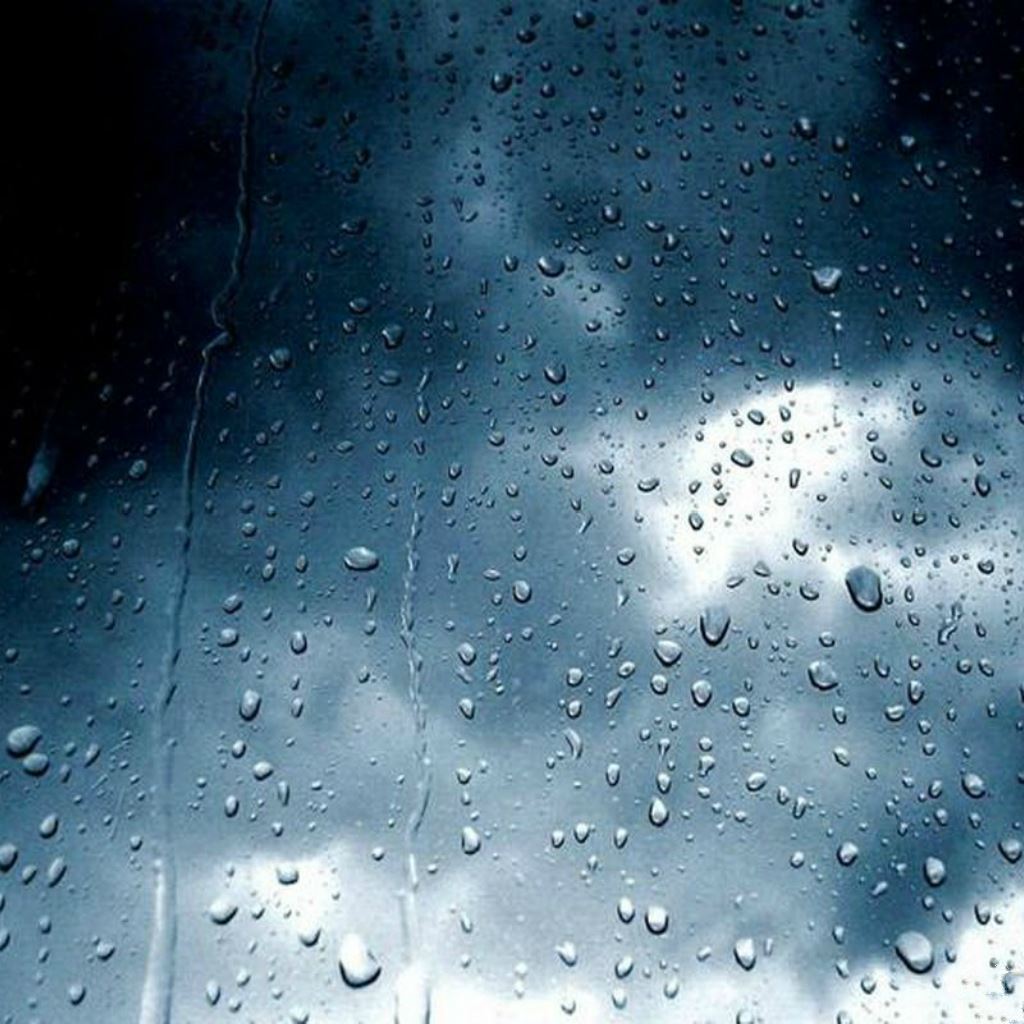 Lightning Storm Rainy Wet Glass Window iPad Wallpaper Free Download