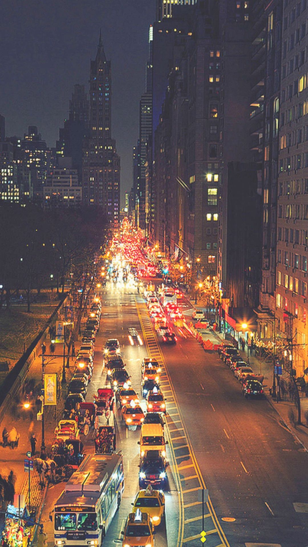 Busy New York Street Night Traffic IPhone 6 Wallpaper Download. IPhone Wallpaper, IPad Wallpaper One Stop Download. Night Life, City, Beautiful Places