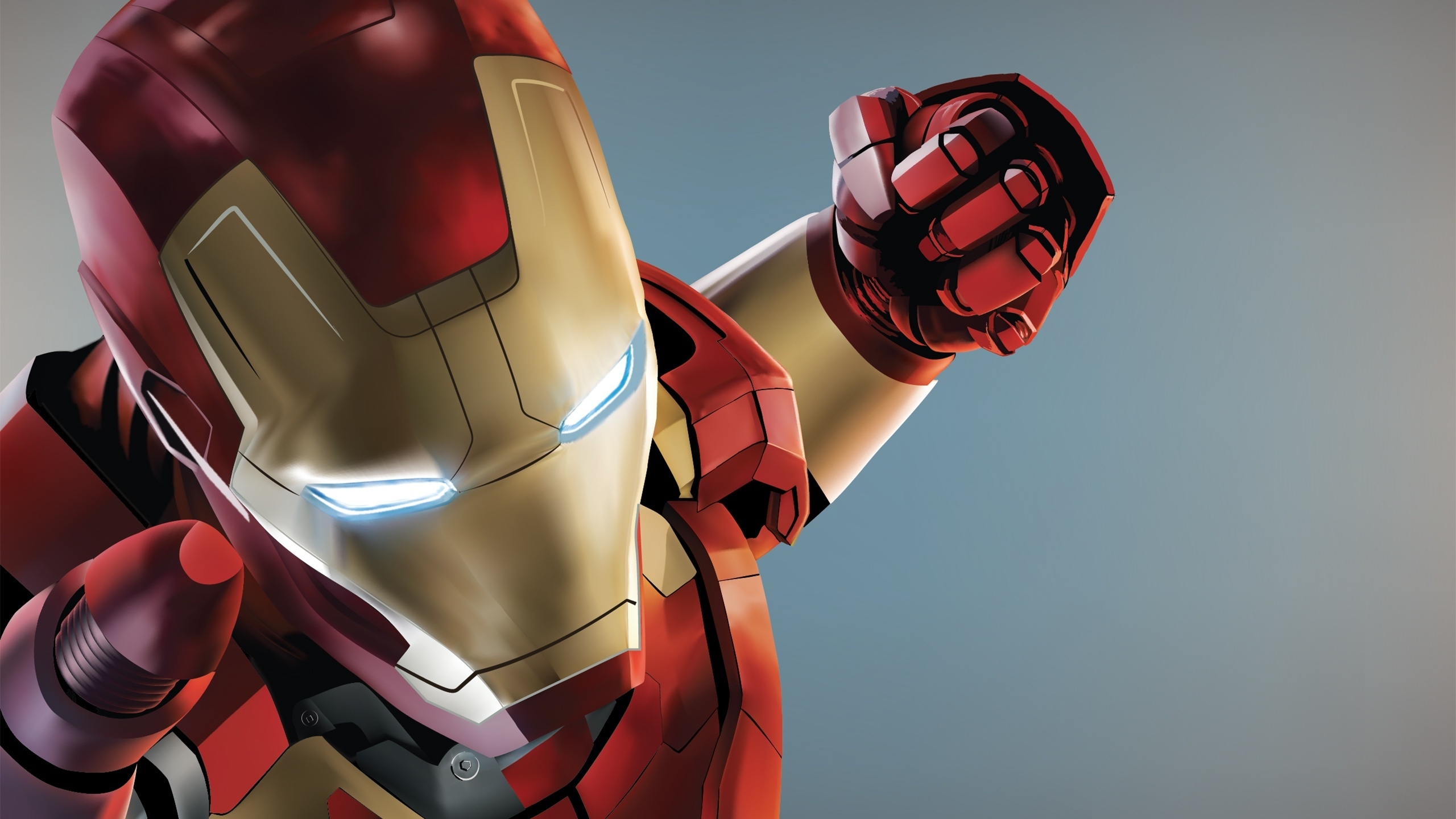 Wallpaper Iron Man, Nano Suit, Fist:2560x1440