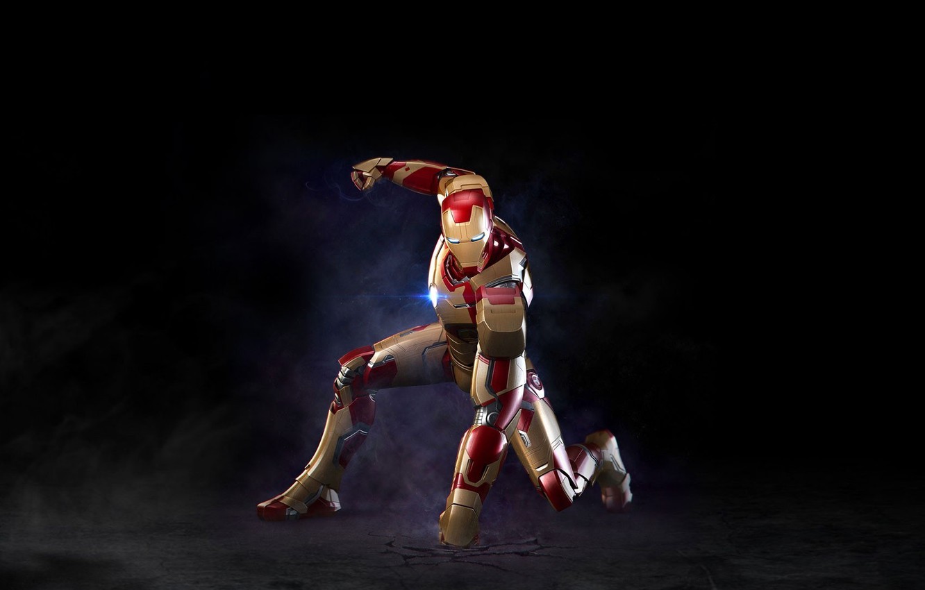 Wallpaper cinema, red, golden, armor, power, man, iron man, film, suit, mist, Tony Stark, pearls, iron man 3, battle suit, nanotechnology, new armor image for desktop, section фильмы