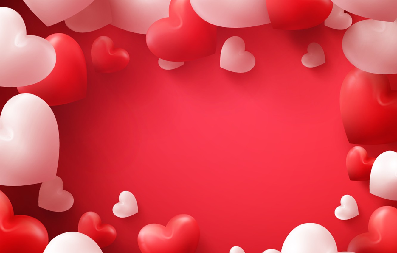Wallpaper Heart, Balls, Valentine's day, Valentine's Day, , Colored background image for desktop, section праздники