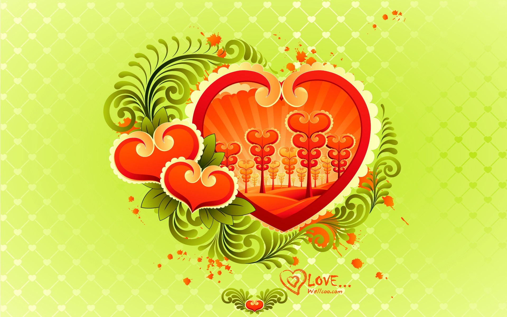 colorful love Day wallpaper illustration design
