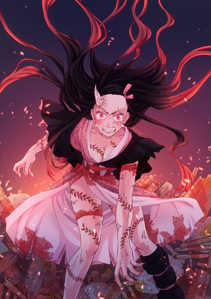 Nezuko In Her Demon Form Wallpaper