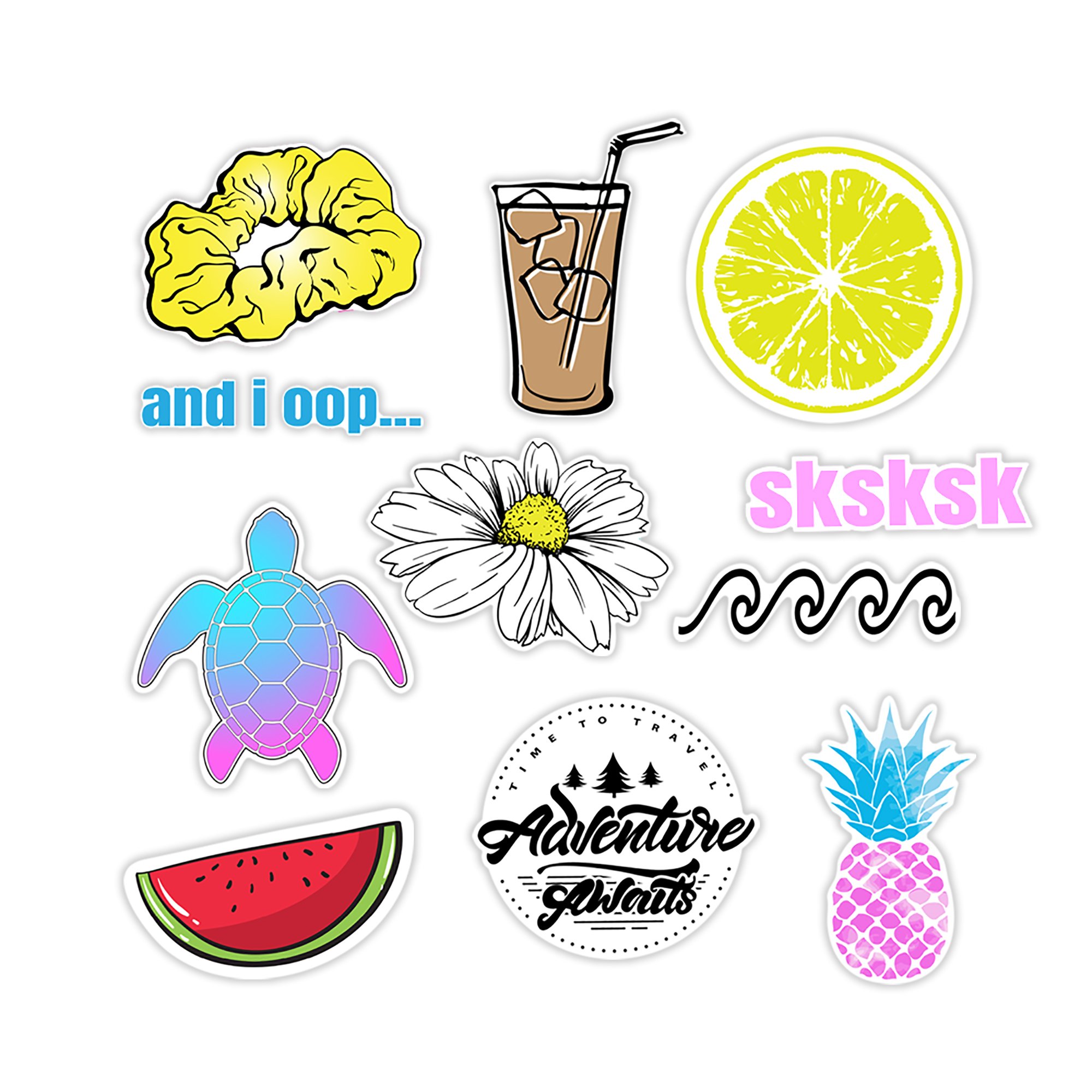 Vsco Stickers Pack Cute Aesthetic Stickers for Hydro Water Bottles Flask, Laptop, Computers, Notebook, Planner, Trendy, Scrapbooking