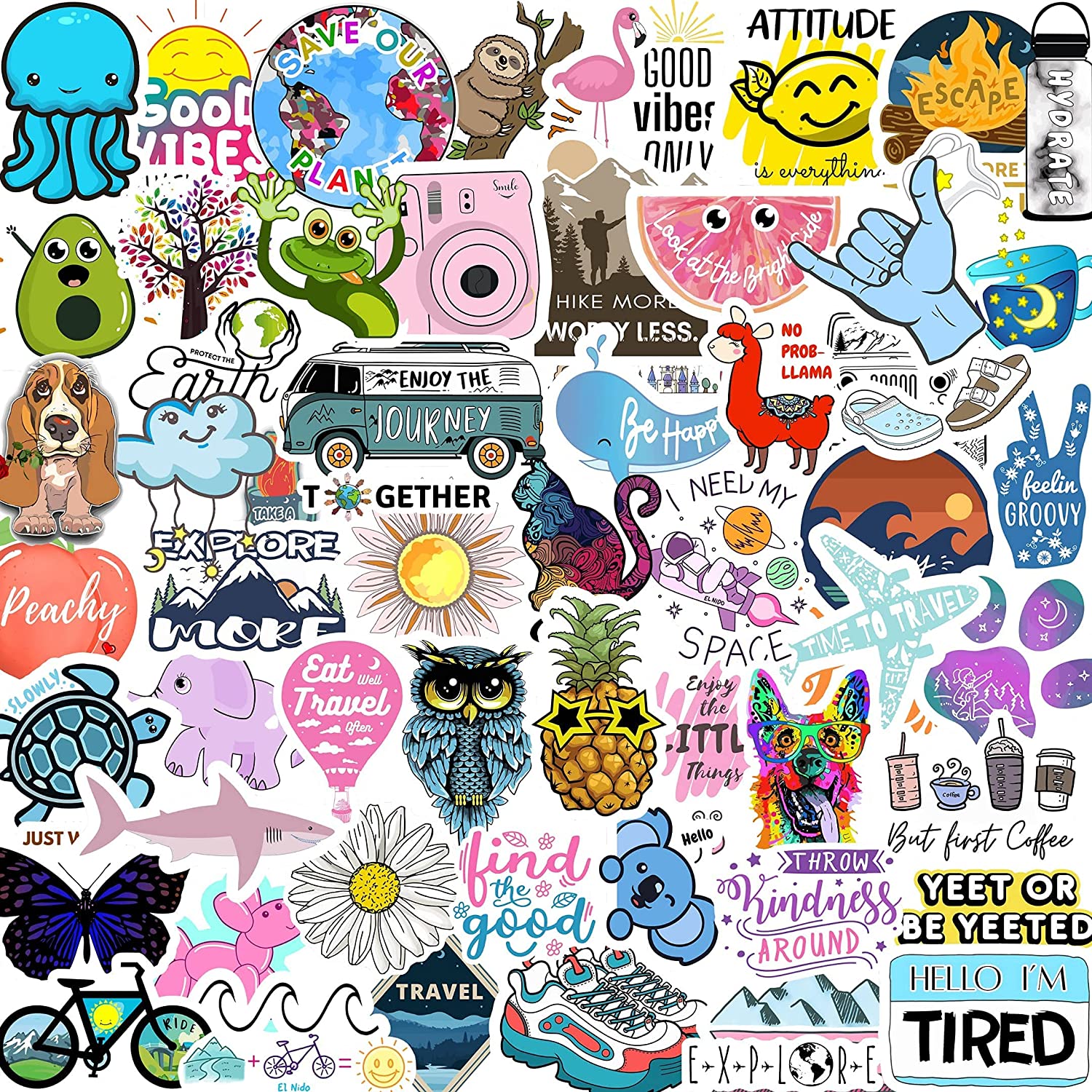 70 210 Stickers For Water Bottles, Sticker Packs, Cute Aesthetic VSCO Vinyl Stickers, Phone Laptop Computer Skateboard Stickers, Water Bottle Stickers, Waterproof Stickers For Teens Kids Girls, Toys & Games