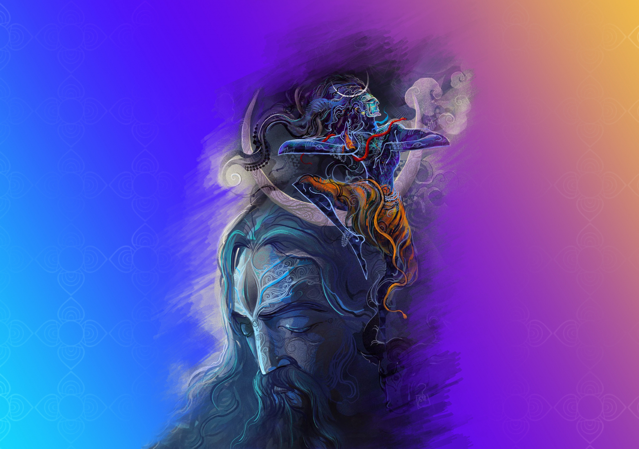 Download lord shiva, god, digital art 1280x900 wallpaper, widescreen 1280x900 HD image, background, 4474