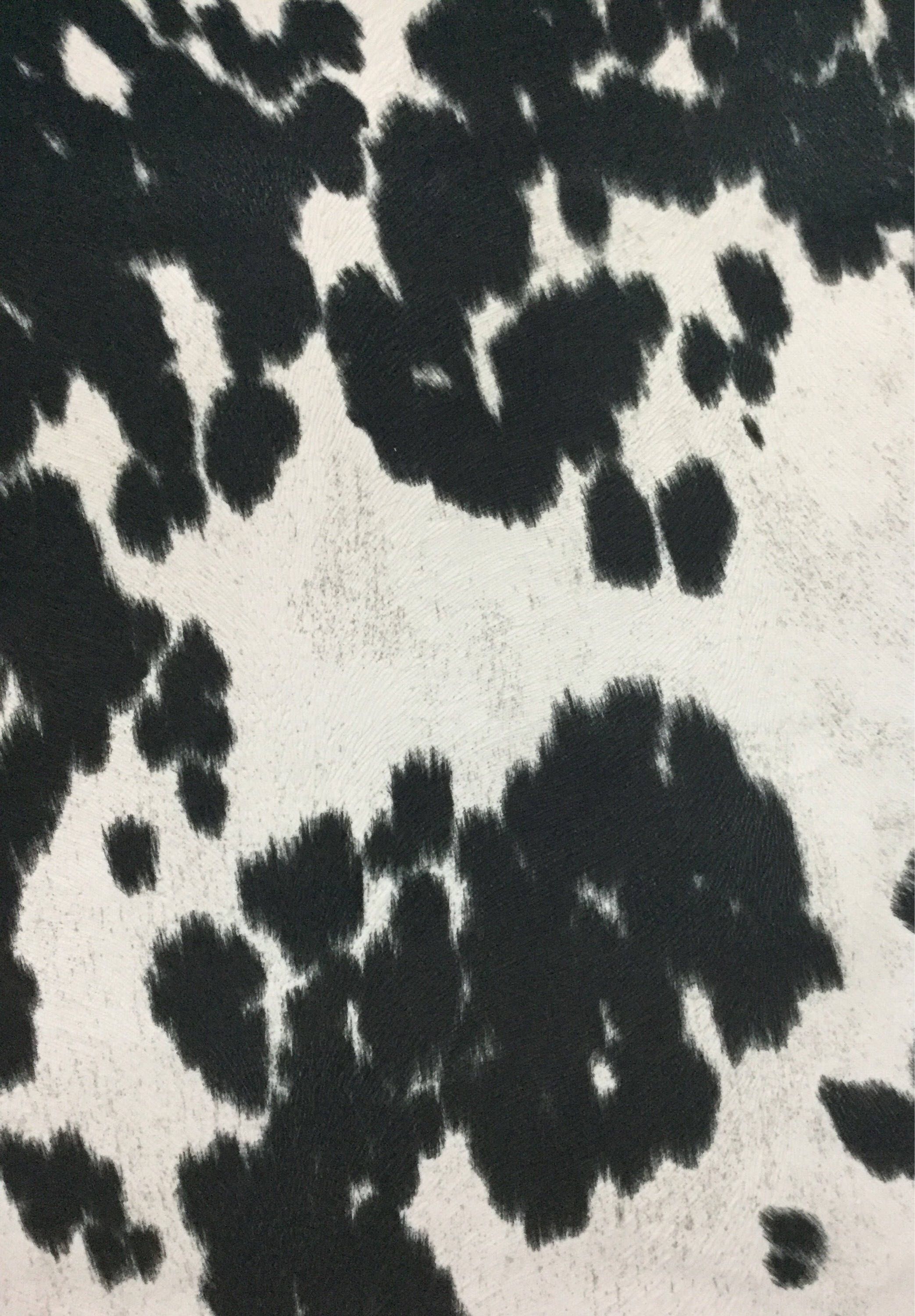 Black and White Cow Hide Fabric Upholstery Fabric by the. Etsy. Cow print wallpaper, Cowhide fabric, Western aesthetic wallpaper