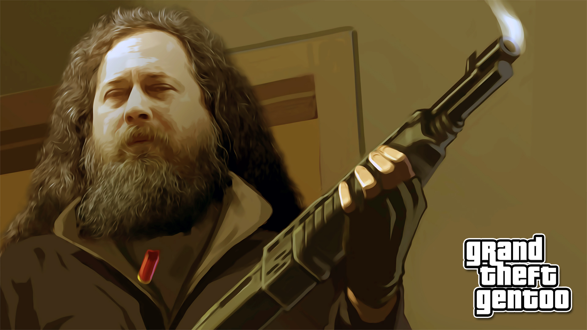 Gentoo Parody Richard Stallman Grand Theft Auto Wallpaper:1920x1080