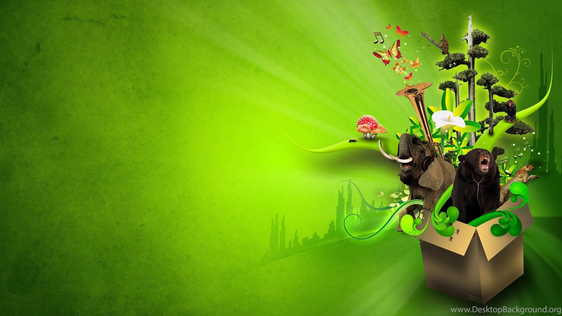 Jungel Cartoon Wallpaper HD Desktop Background