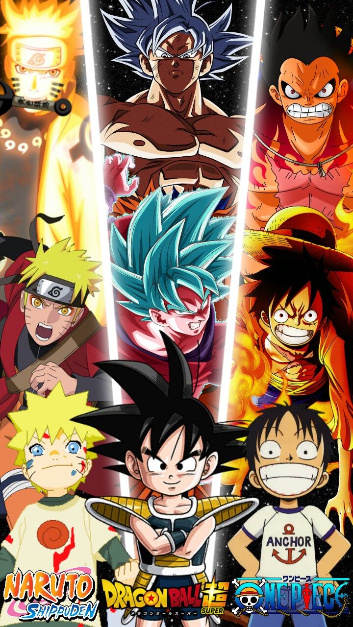 Anime Collage Dbz One Piece Naruto Wallpaper