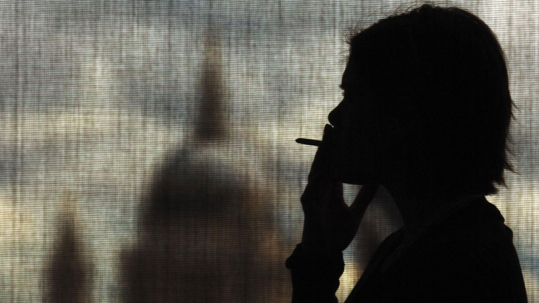 Alone Lady Smoking Shadow