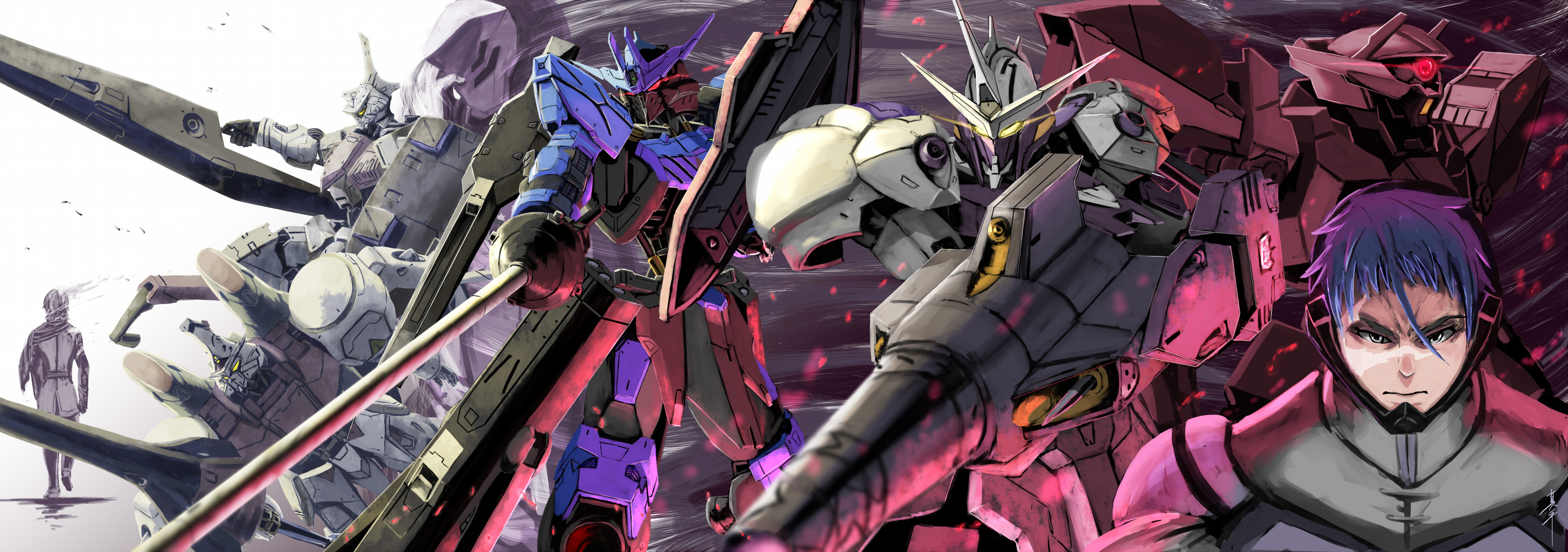 gaelio bauduin, vidar, gundam vidar, gundam kimaris vidar, gundam kimaris trooper, and 2 more (gundam and 1 more) drawn by shinpei_(shimpay)