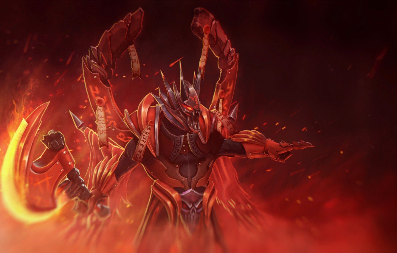 Wallpaper fire, axe, Dota Doom image for desktop, section игры