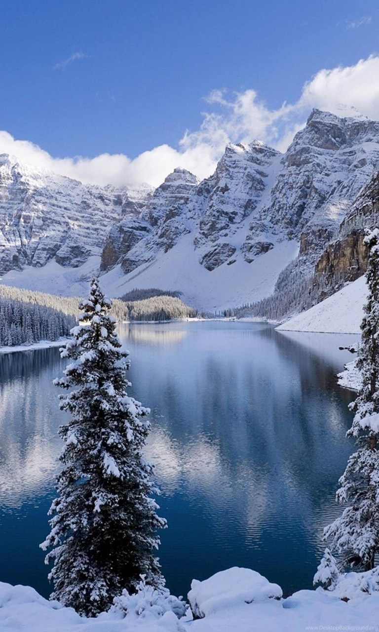 Nature, Winter, Snow, Moraine Lake Wallpaper HD Desktop Background