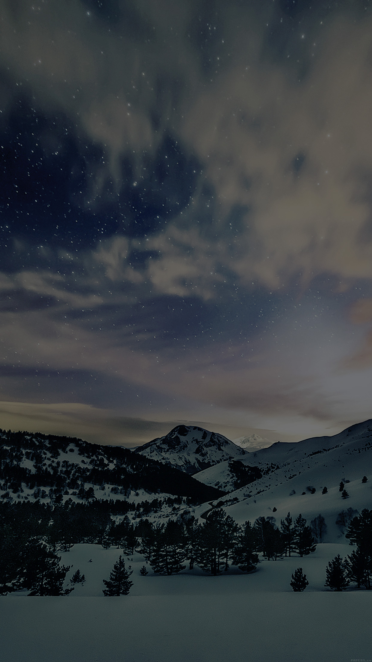 Aurora Star Sky Snow Dark Night Mountain Winter Nature Android wallpaper HD wallpaper