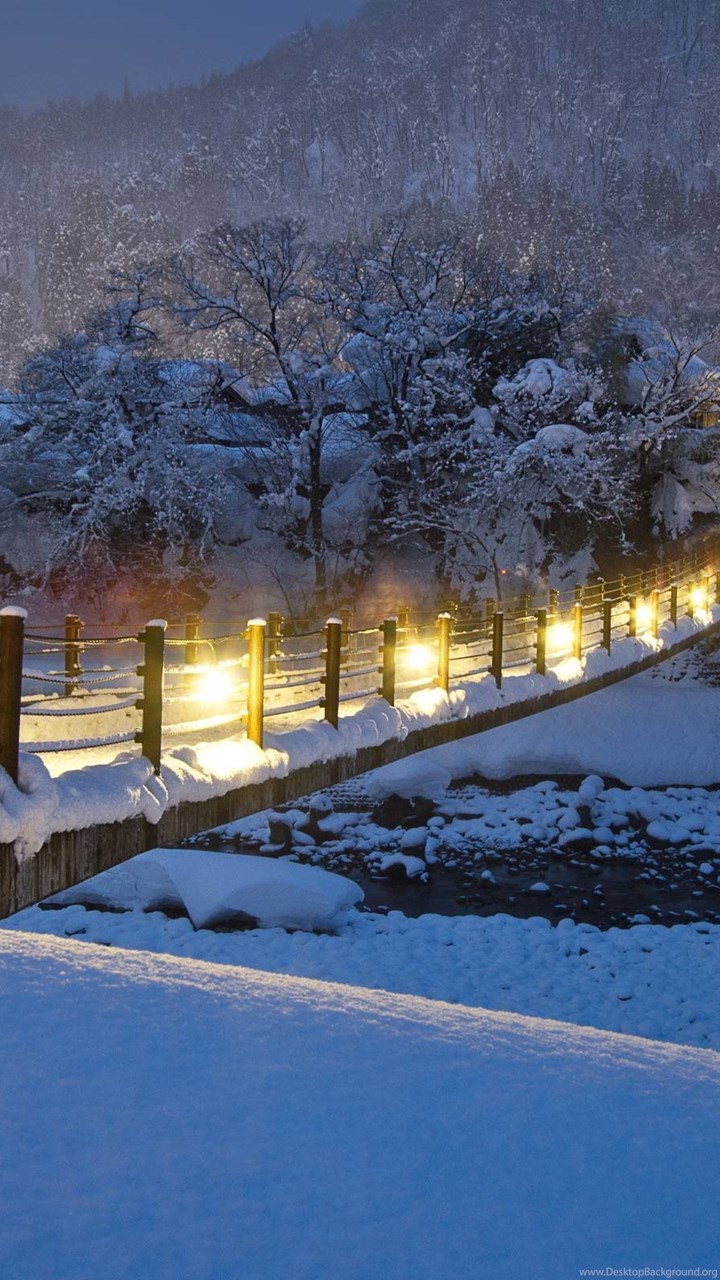 Beautiful Winter Night Wallpaper Desktop Background