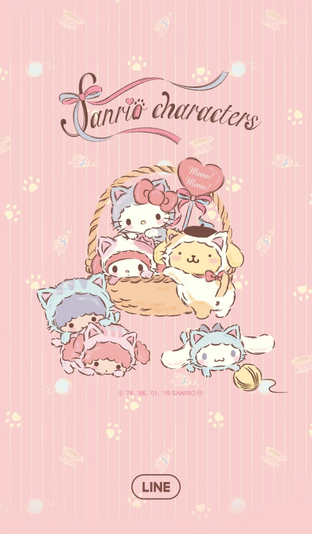 SANRIO CHARACTERS (Kitties). Line Wallpaper in 2019. Hello / iPhone HD Wallpaper Background Download HD Wallpaper (Desktop Background / Android / iPhone) (1080p, 4k) (1080x1848) (2022)