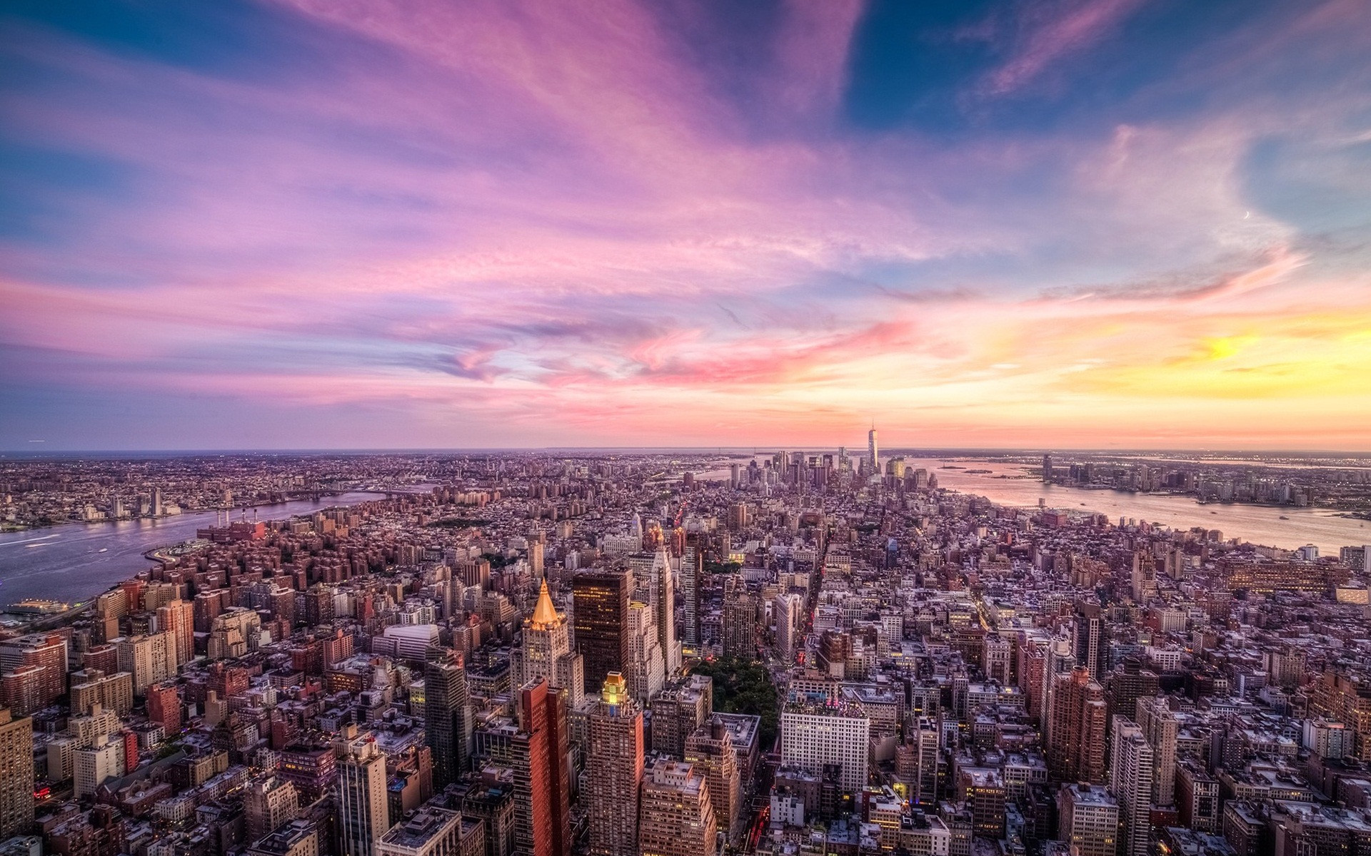 Purple Sunset NYC USA Wallpaper 44397
