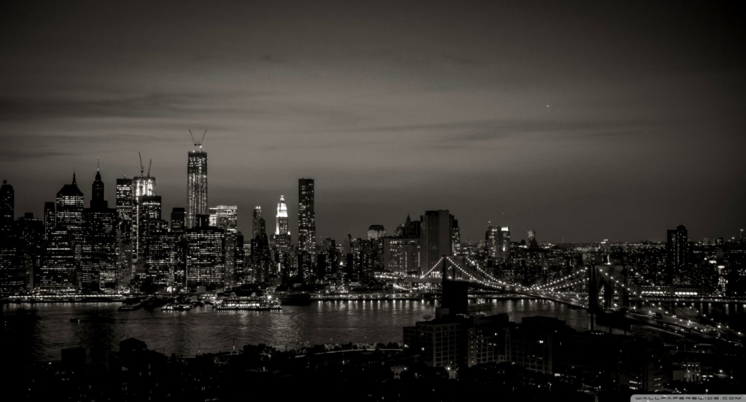 Skyline New York City Black And White HD Wallpaper. Wallpaper HD Quality