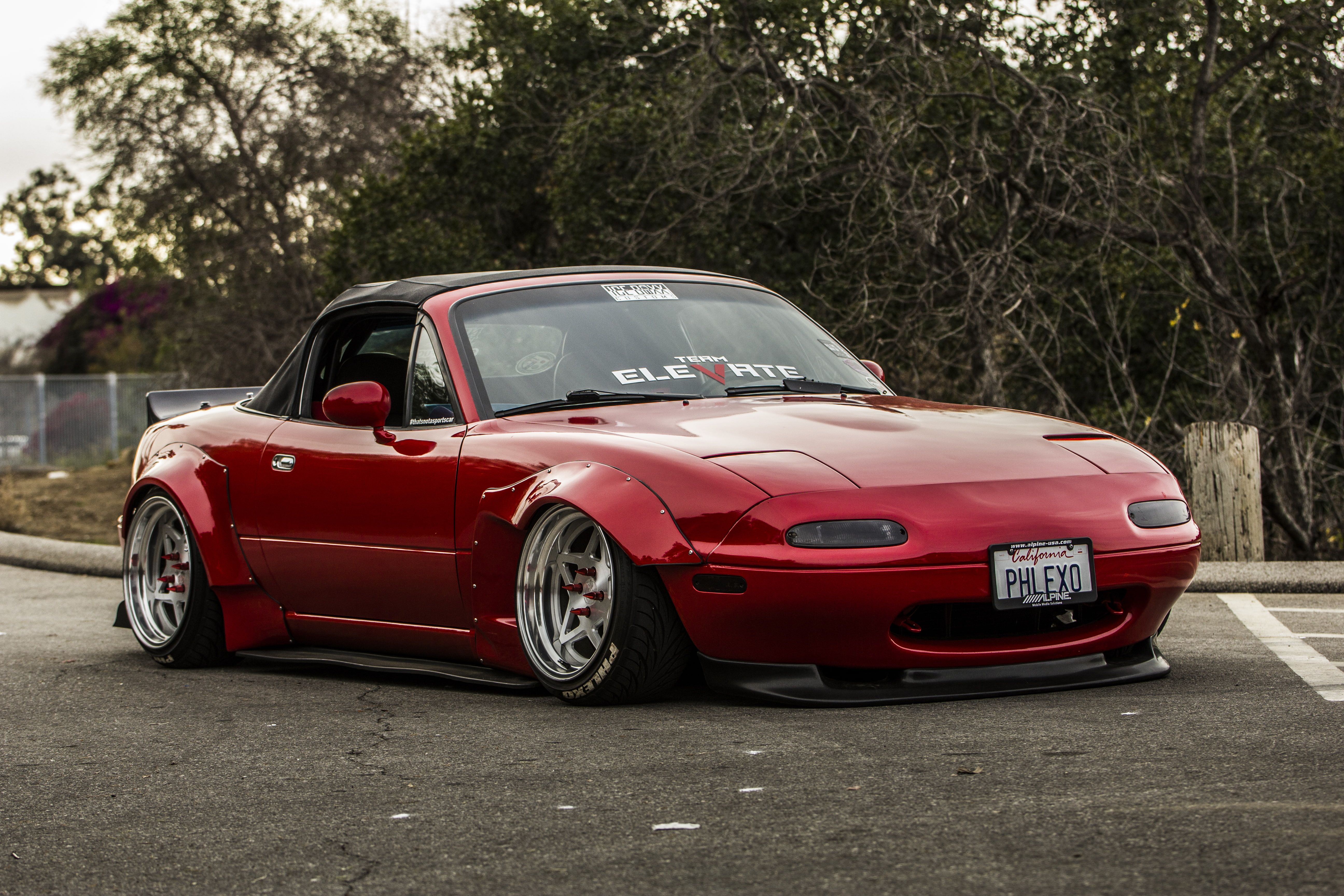 Miata Mazda MX 5 #MX 5 #mx5 #widebody Rocket Bunny #Mazda Los Angeles #car #vehicle Red Cars K #wallpaper #hdwallpaper #desktop. Miata, Mazda Mx Mazda