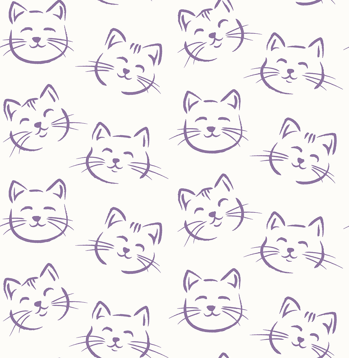 Purr Purple Cat Wallpaper. Wallpaper And Borders. The Mural Store