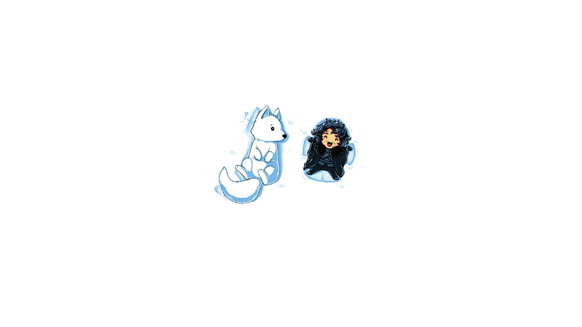 Ghost and Jon Snow Cartoon