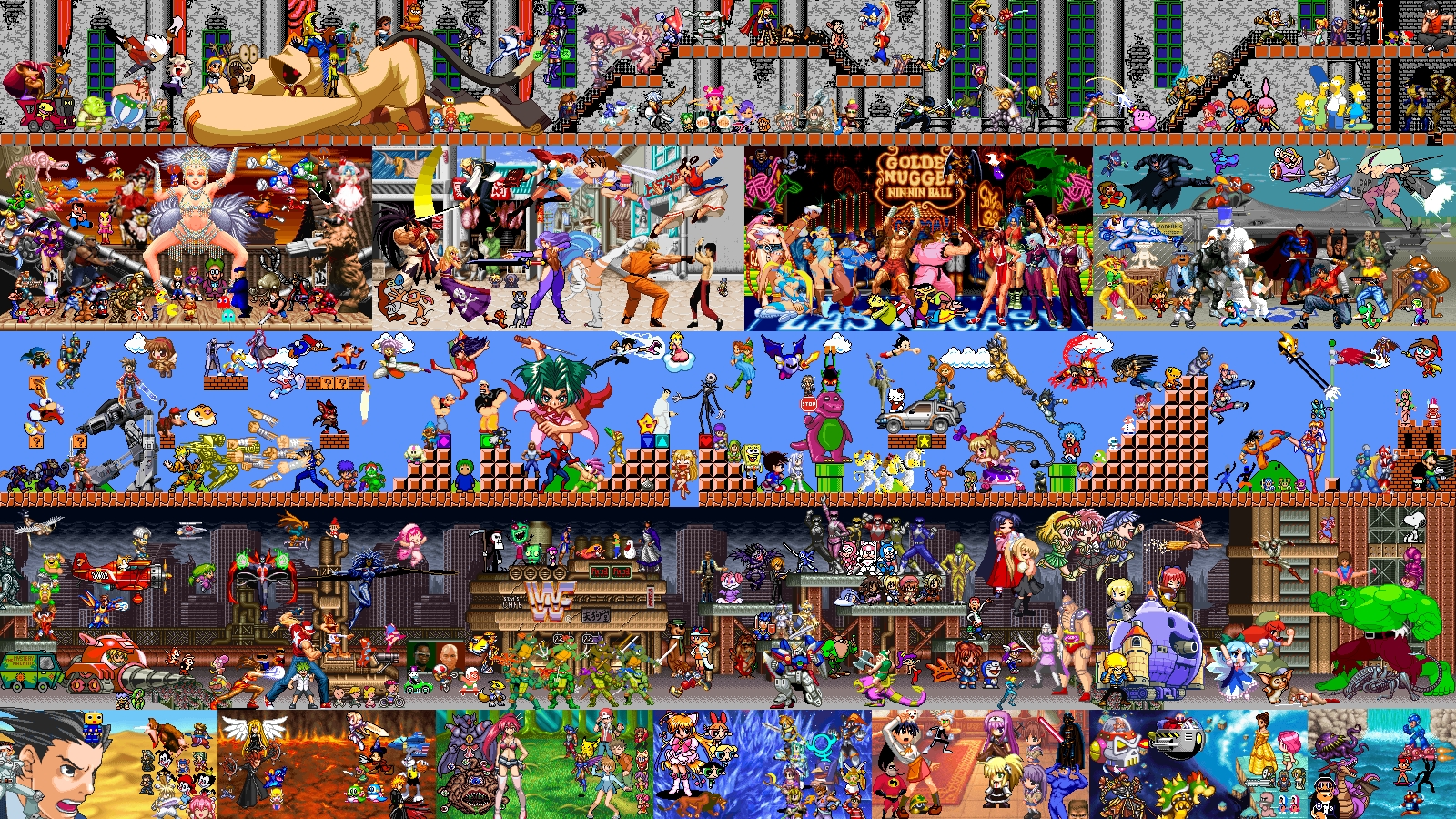 Download Wallpaper, Download 1920x1080 video games insane collage sprites 1600x900 wallpaper People HD Wallpaper, Hi Res People Wallpaper, High Definition Wallpaper