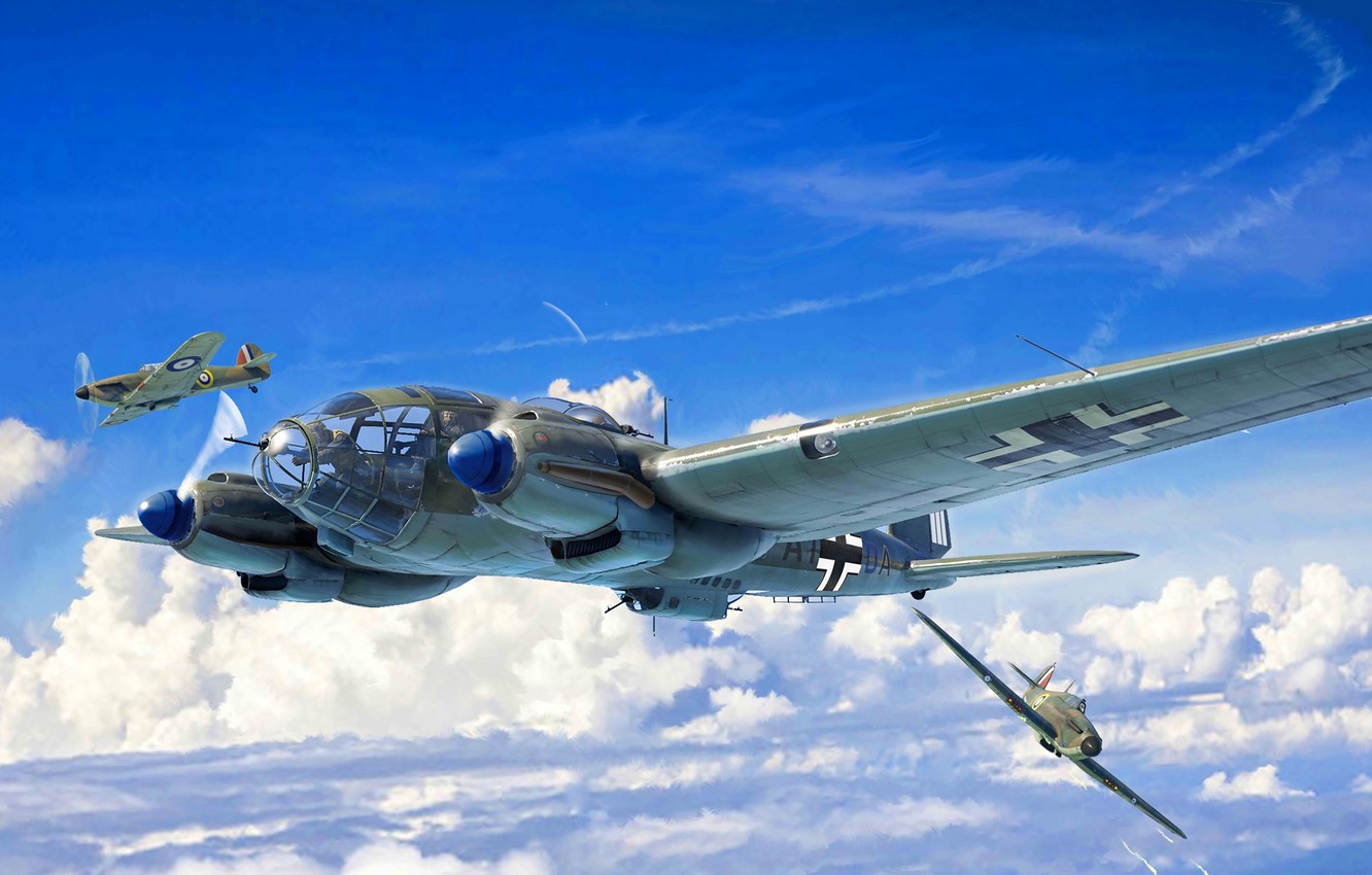 Wallpaper Fighter, Bomber, Hawker Hurricane, He 111, Heinkel 111, Twin Engine Image For Desktop, Section авиация