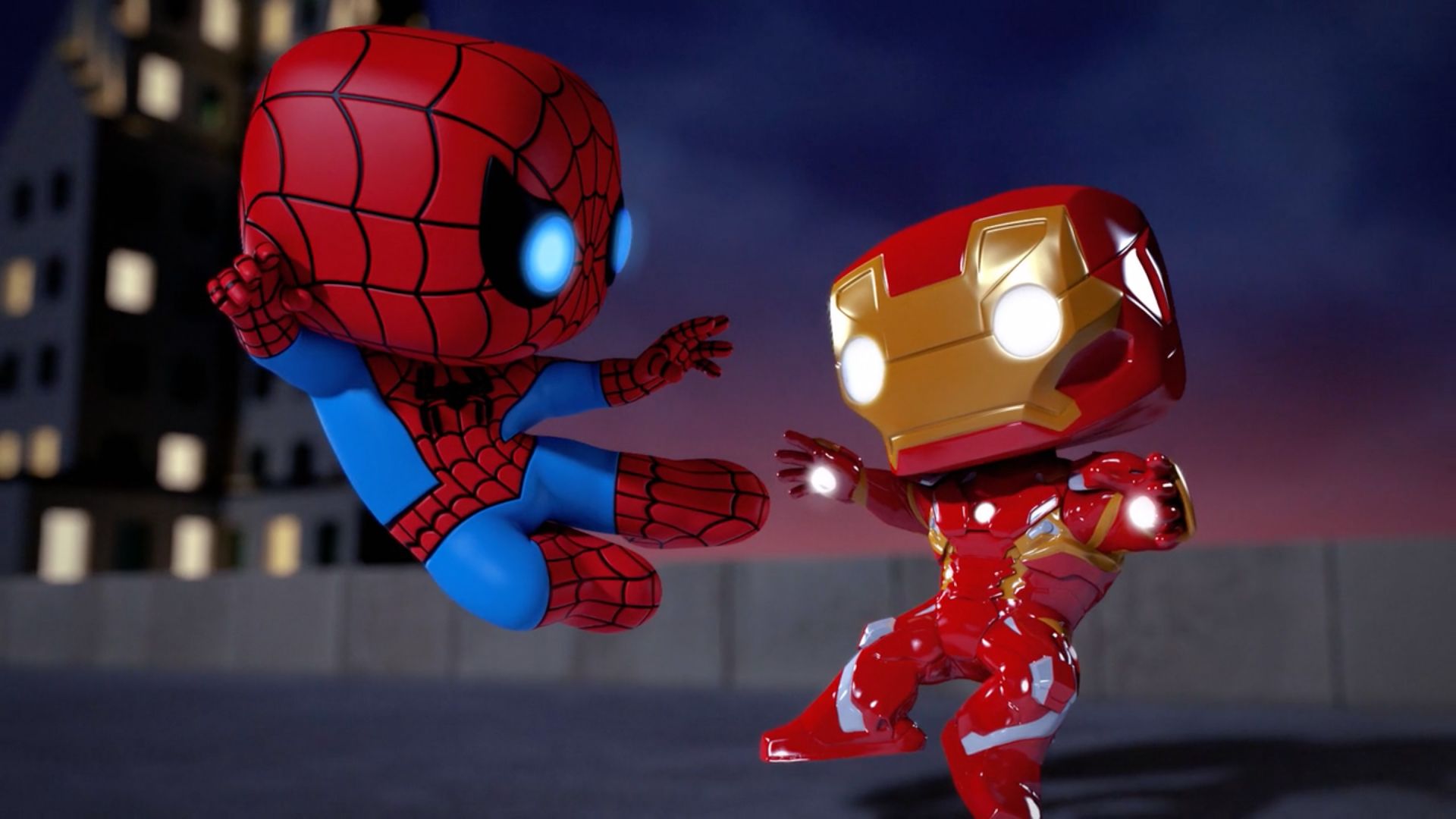 Desktop Wallpaper Iron Man Vs Spider Man Animated Artwork, HD Image, Picture, Background, Ld4suh