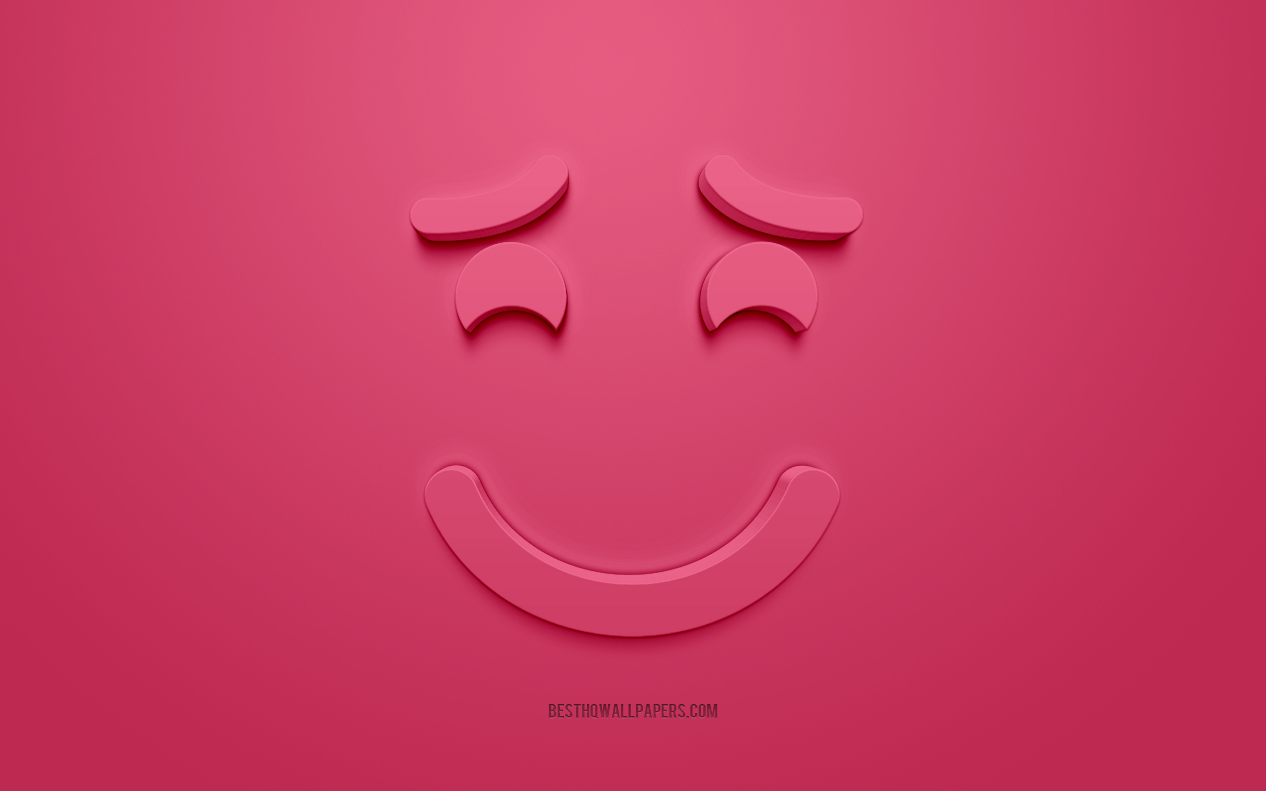 Smiling Emoticon With Raised Eyebrows, 3D Smiley, Shy Face Smiley 3D