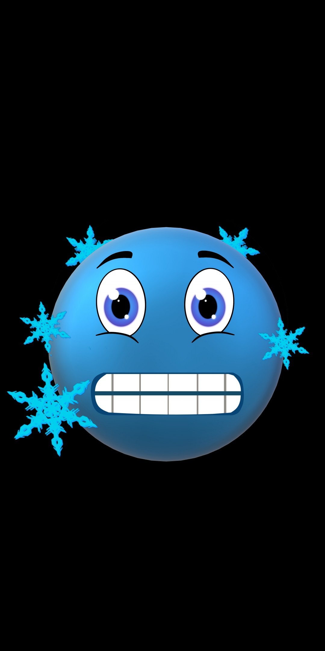 Blue Emoji, Cold, Smiley