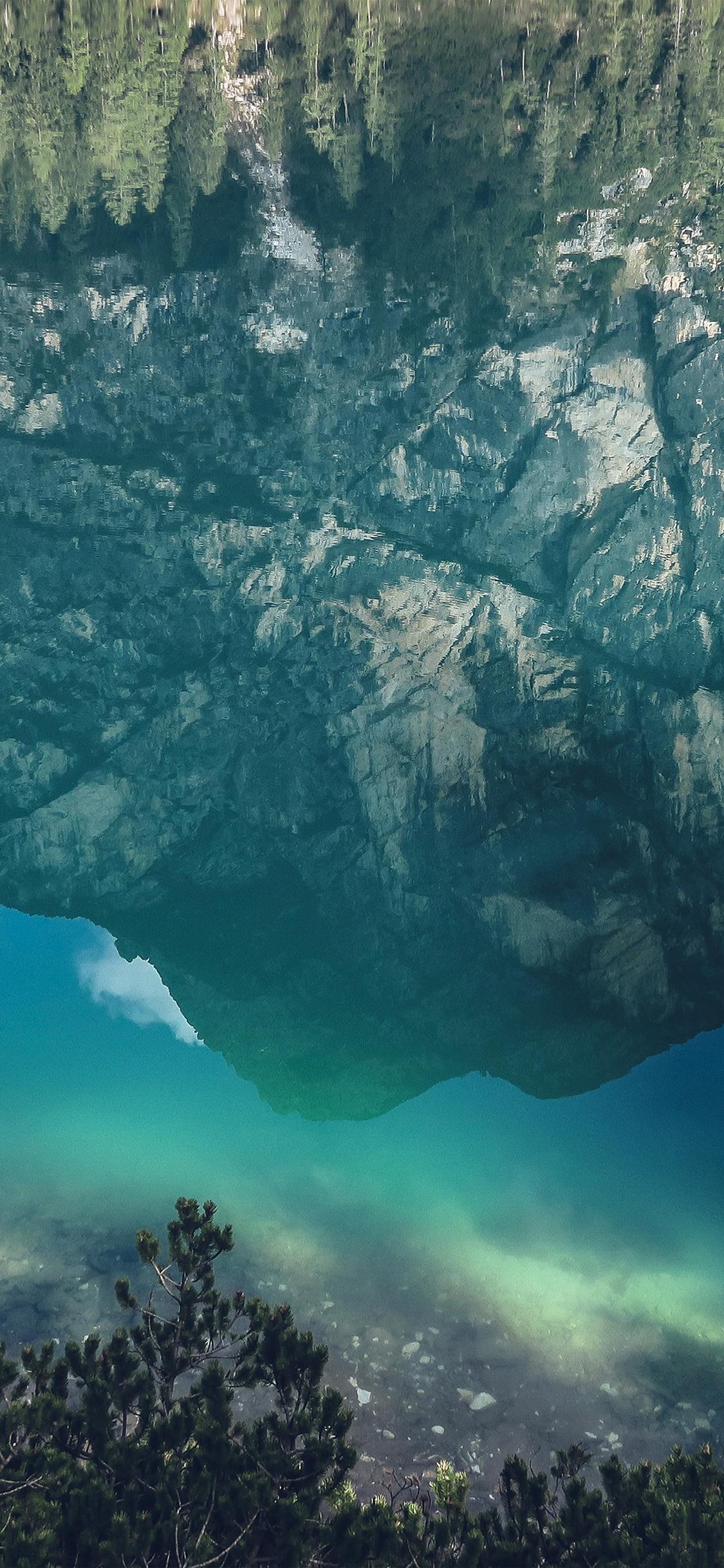 iPhone X wallpaper. river reflection mountain green nature wild summer