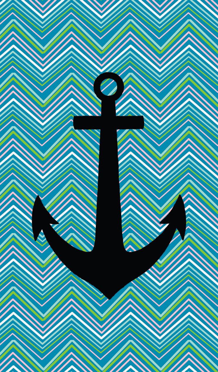 Black Anchor Teal Chevron. Anchor Wallpaper, Pretty Wallpaper, Nautical Wallpaper