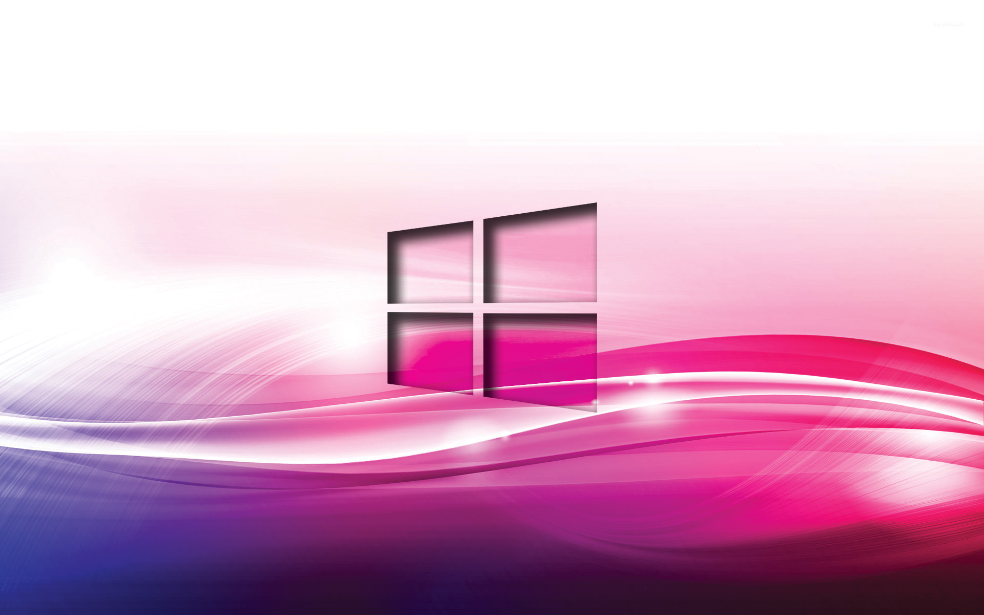 Windows 10 transparent logo on purple waves wallpaper wallpaper