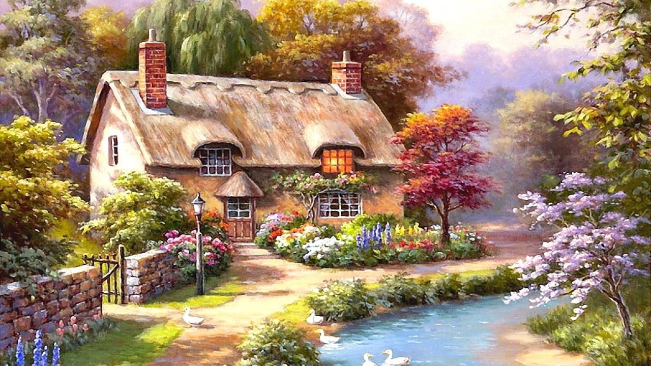 Paintings Spring Cottage Sung Kim