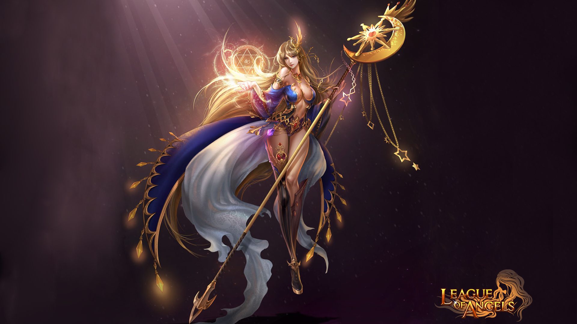 League Of Angels Varda Elegant Girl Goddess Of The Stars Spear Scepter Symbol For Power HD Desktop Background Free Download 1920x1200, Wallpaper13.com