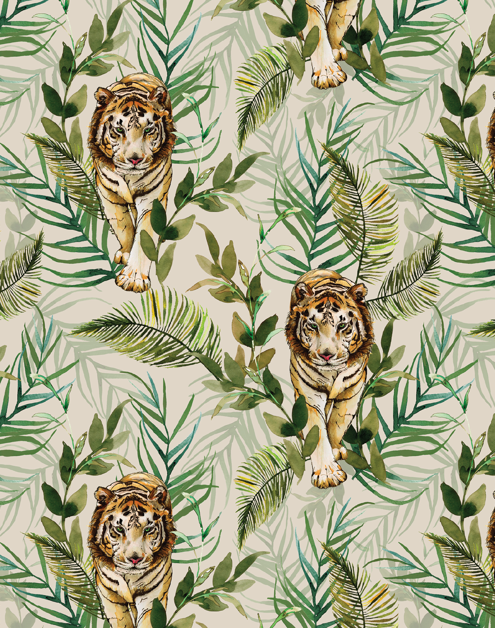 Tiger Tiger, Cream. Animal print wallpaper, Animal wallpaper, New wallpaper