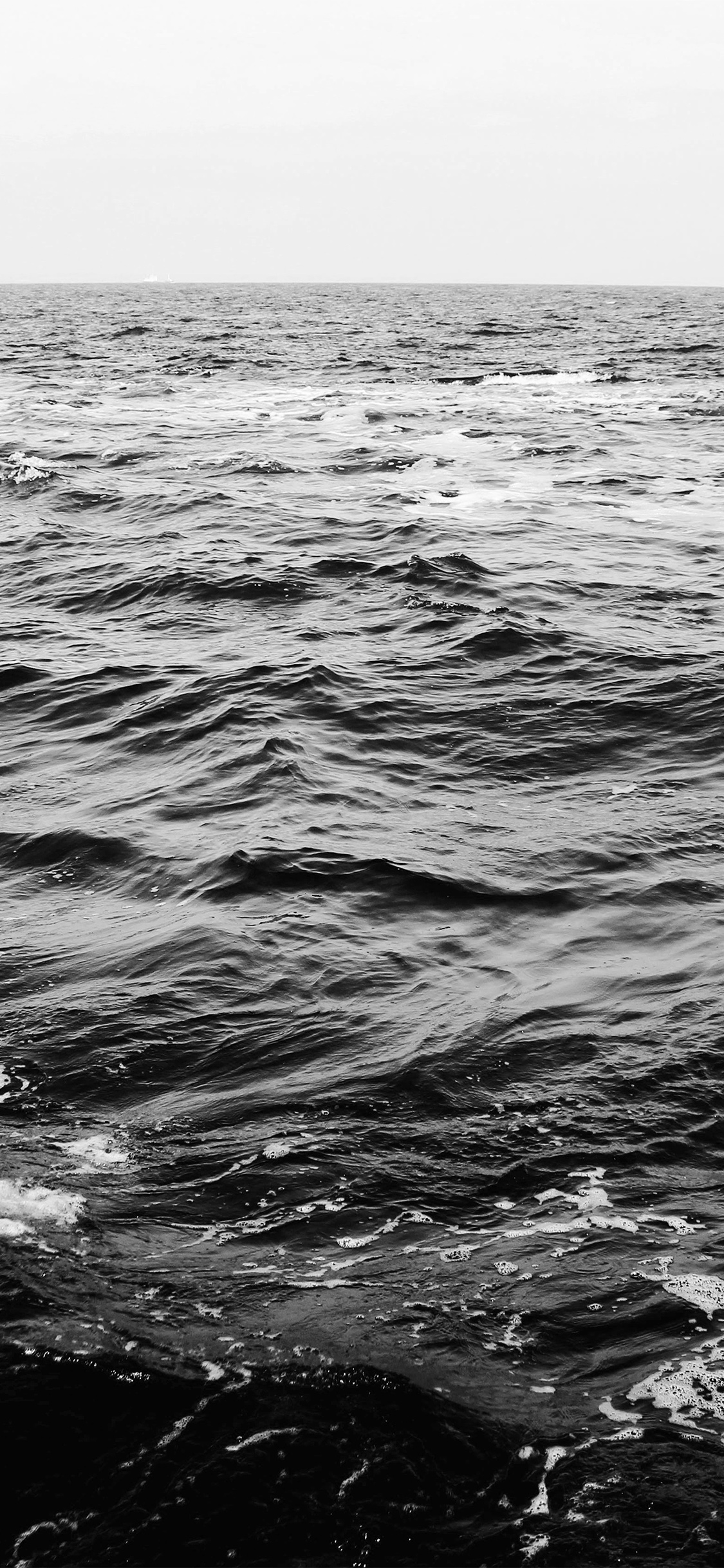 iPhone X wallpaper. sea water beach nature bw dark wave