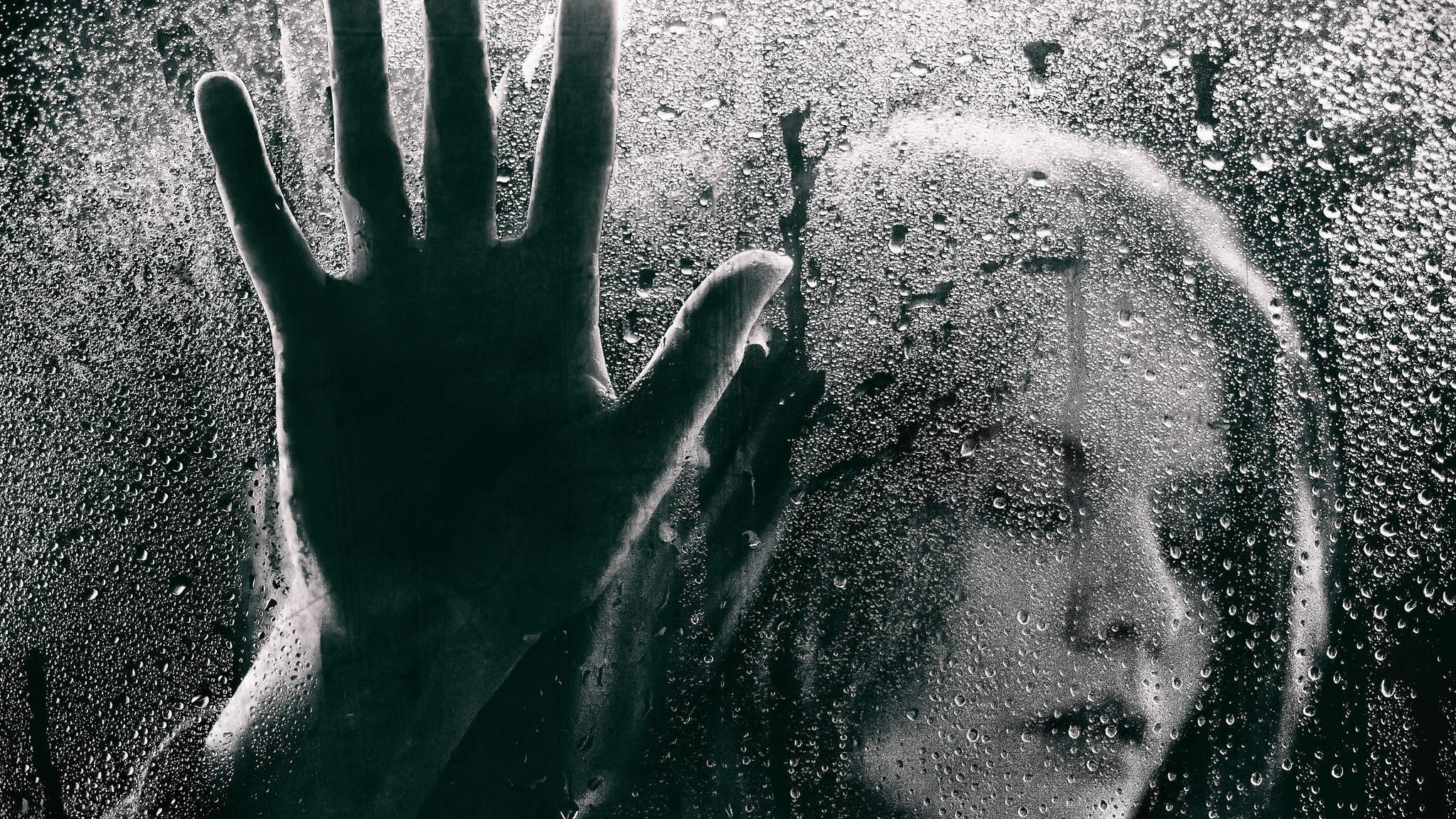 Desktop Wallpaper Mirror, Hand, Water Drops, Surface, Girl's Face, HD Image, Picture, Background, Ac4301