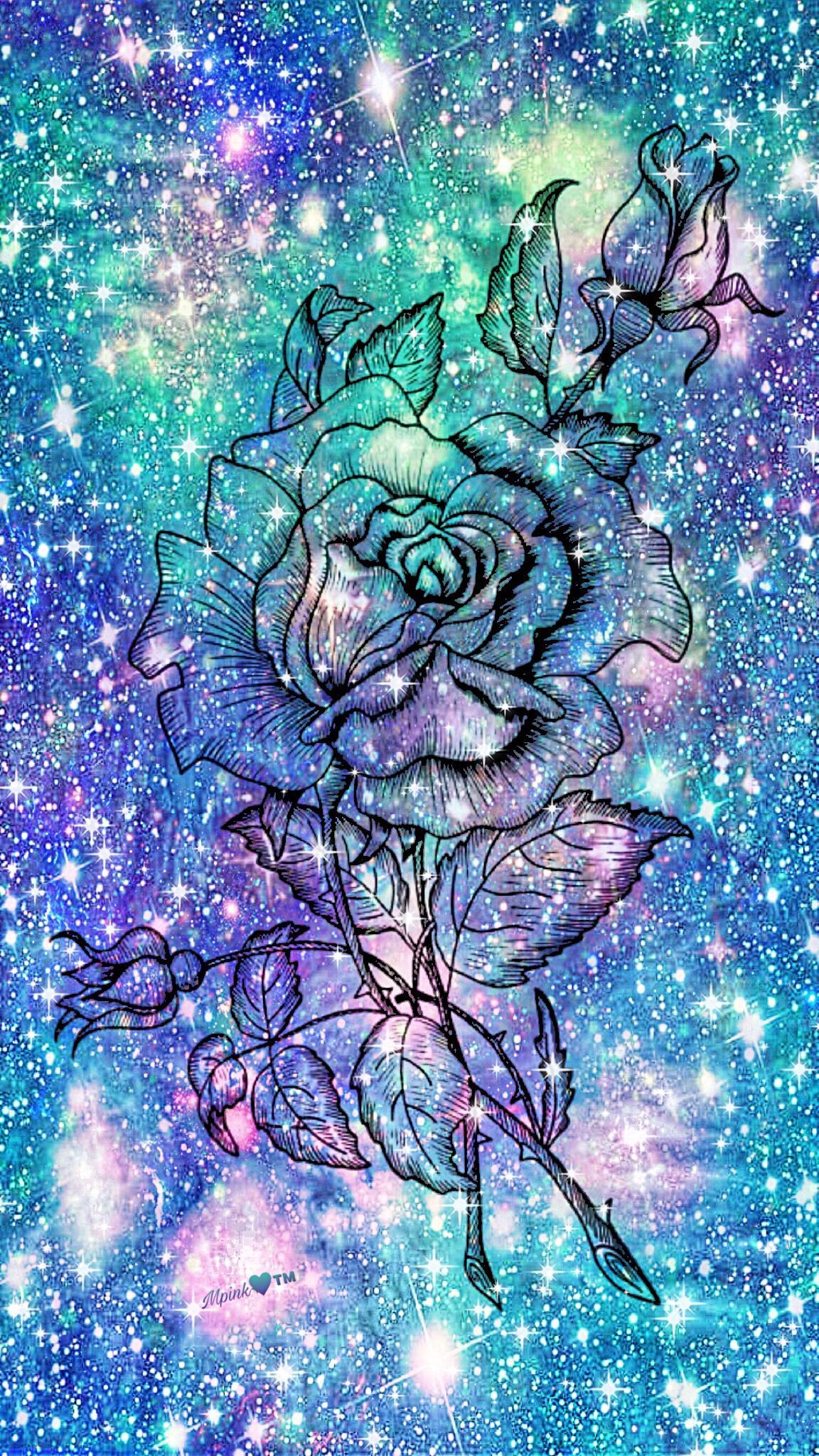 Blue Galaxy Flower Wallpaper